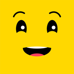 Laughing funny emotion emoji face. Simple emoticons pictograms. Vector illustration EPS 10.