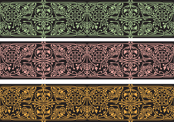 Floral Seamless Borders Collection