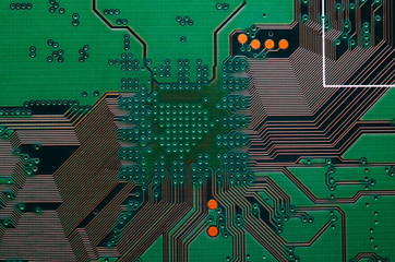 Electronic circuit board close up background texture