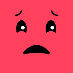 Confused, sad, funny emotion emoji face. Simple emoticons pictograms. Vector illustration EPS 10.
