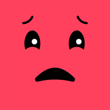Confused, sad, funny emotion emoji face. Simple emoticons pictograms.  Vector illustration EPS 10. Stock Vector | Adobe Stock