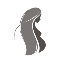 pregnant woman symbol, stylized vector silhouette