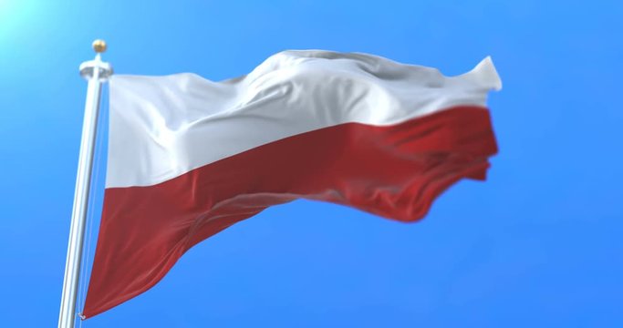 Flag of the federal Free State of  Thuringia in Germany. Loop