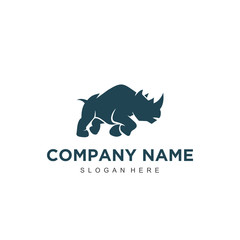 Simple minimalistic modern professional logo design rhino vector EPS illustrator template