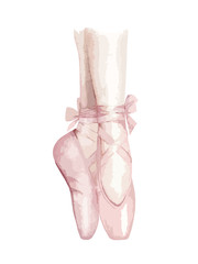Watercolor ballet illustration. Hand drawn vector art. Fashion print © natikka