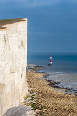 Chalk Cliffs and the Lighthouse on the Sussex Coast, at Beachy Head