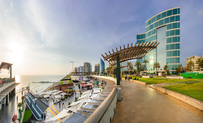 LIMA, PERU: Panoramic view from Salazar Park in MIraflores