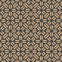 Vector damask seamless retro pattern background geometry polygon cross kaleidoscope