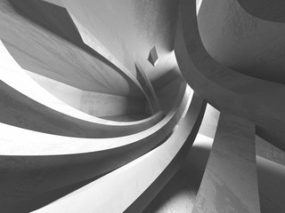 Dark concrete empty room. Modern architecture design