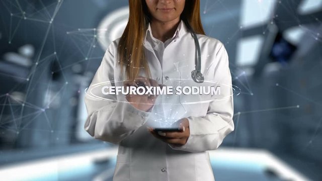 Female Doctor Hologram Medicine Ingrident CEFUROXIME SODIUM