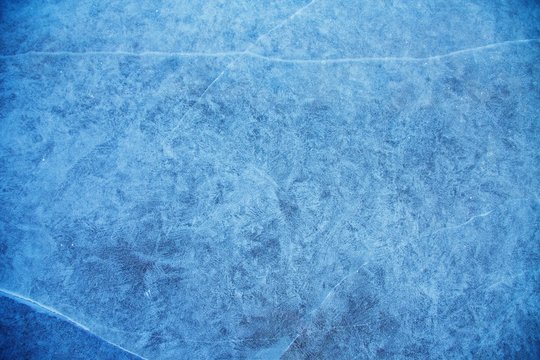 Blue Ice Texture Background with Crystal Surface © Kisika