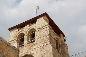 Top view of the church of the Holy Sepulchre in Jerusalem, Israel