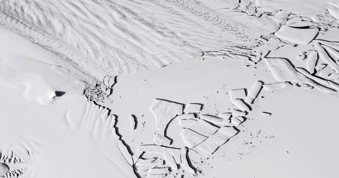 Very high-altitude circular tracking shot Pine Island Glacier before Iceberg B-46 calving. Reversible, seamless loop. Elements of this image furnished by NASA. 