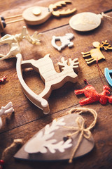 Christmas background. Set with a lot of different  baubles