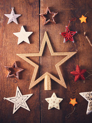 Fototapeta na wymiar Christmas background. Set with a lot of different colorful stars