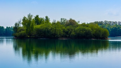Fototapeta na wymiar Beautiful view at a pond near Deggendorf-Bavaria-Germany