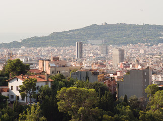 Fototapeta na wymiar Panorama of the city of Barcelona from the top.
