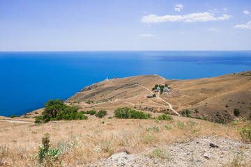 Cape Meganom on the background of the Black Sea