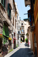 Fototapeta na wymiar Medieval street in the ancient part of Palermo