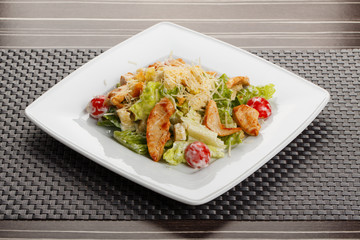 plate of traditional caesar salad