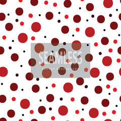 Red Polka Dot Seamless Pattern. Grey Circle pattern background. Vector Background.