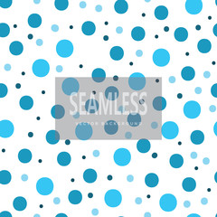 Blue Polka Dot Seamless Pattern. Grey Circle pattern background. Vector Background.
