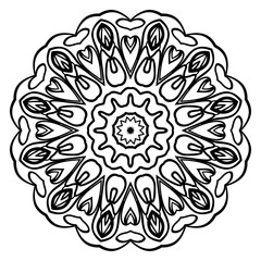 Round pattern flower mandala. circle floral ornament. Legend decorative vector illustration