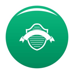 Badge premium icon. Simple illustration of badge premium vector icon for any design green