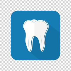 Dent icon isolated on transparent background. Tooth logotype. Dental office logo. Vector illustration