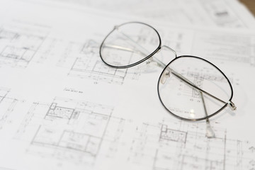 Building Floor Plan with  Glasses on the Table