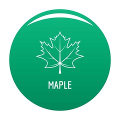 Maple leaf icon. Simple illustration of maple leaf vector icon for any design green