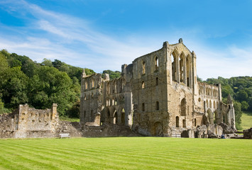 Fototapeta na wymiar Ruined abbey near Rievaulx, Yorkshire