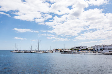 Fototapeta na wymiar Villanova port harbour Marina Ostuni on the Adriatic sea
