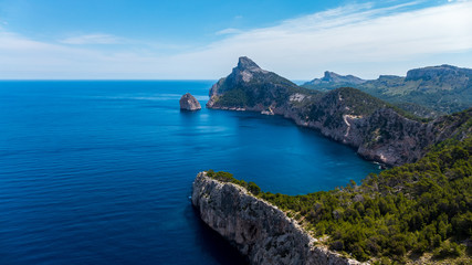 Fototapeta na wymiar View to Cap de Formentor in Mallorca from Mirador es Colomer