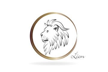 Logo stylized lion vector