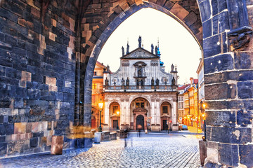St. Salvator Church, view from the arch in Old Town Tower, Pragu