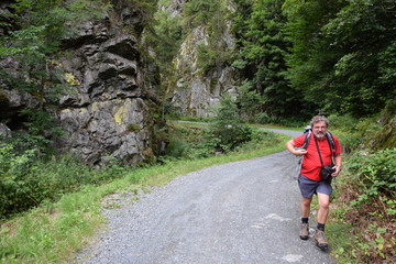 Obraz premium Wanderer in der Steinachklamm