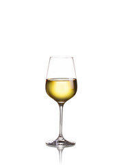 Glass of wine isolated on white background