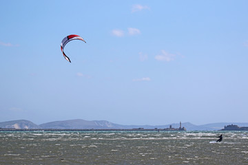 Kitesurfer at Portland Harbour