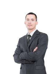 portrait of a successful young businessman.isolated on white