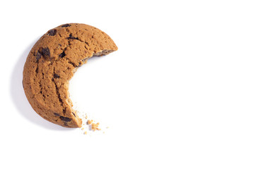 Oatmeal cookies with chocolate in the shape of the crescent © Sasajo