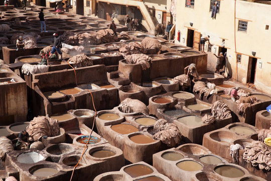 Leather tannery, Fez, Morocco, 2017