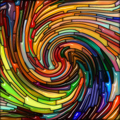 Fototapeta na wymiar Stained Glass Color Swirl