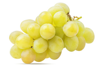 Fresh grapes isolated on white background with clipping pass