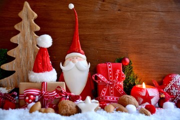 Weihnachtsmann mit Geschenken - Weihnachtskarte 