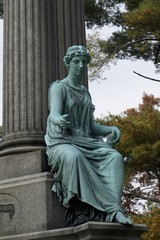 Fototapeta premium tombstones with angels and figures in victorian graveyard