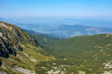 western carpathian mountain panorama in clear day