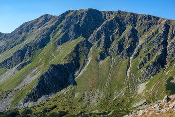 western carpathian mountain panorama in clear day