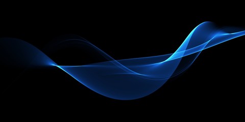 Abstract blue flow wave background