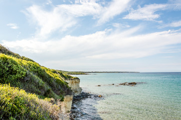 Seacoast of Baia dei Turchi Otranto in Salento Italy